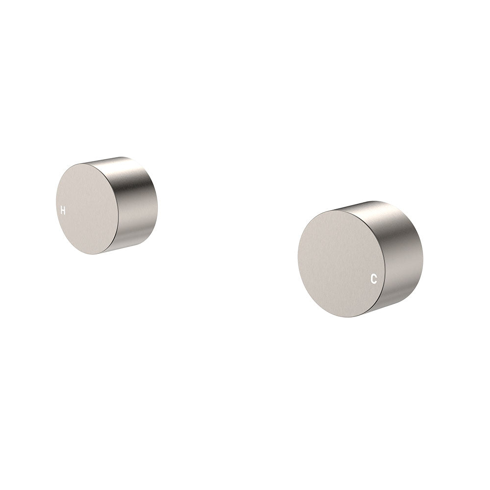 Kaya Round Wall Taps, Brushed Nickel
