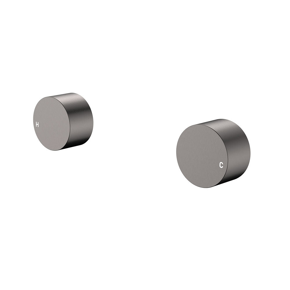 Kaya Round Wall Taps, Gun Metal