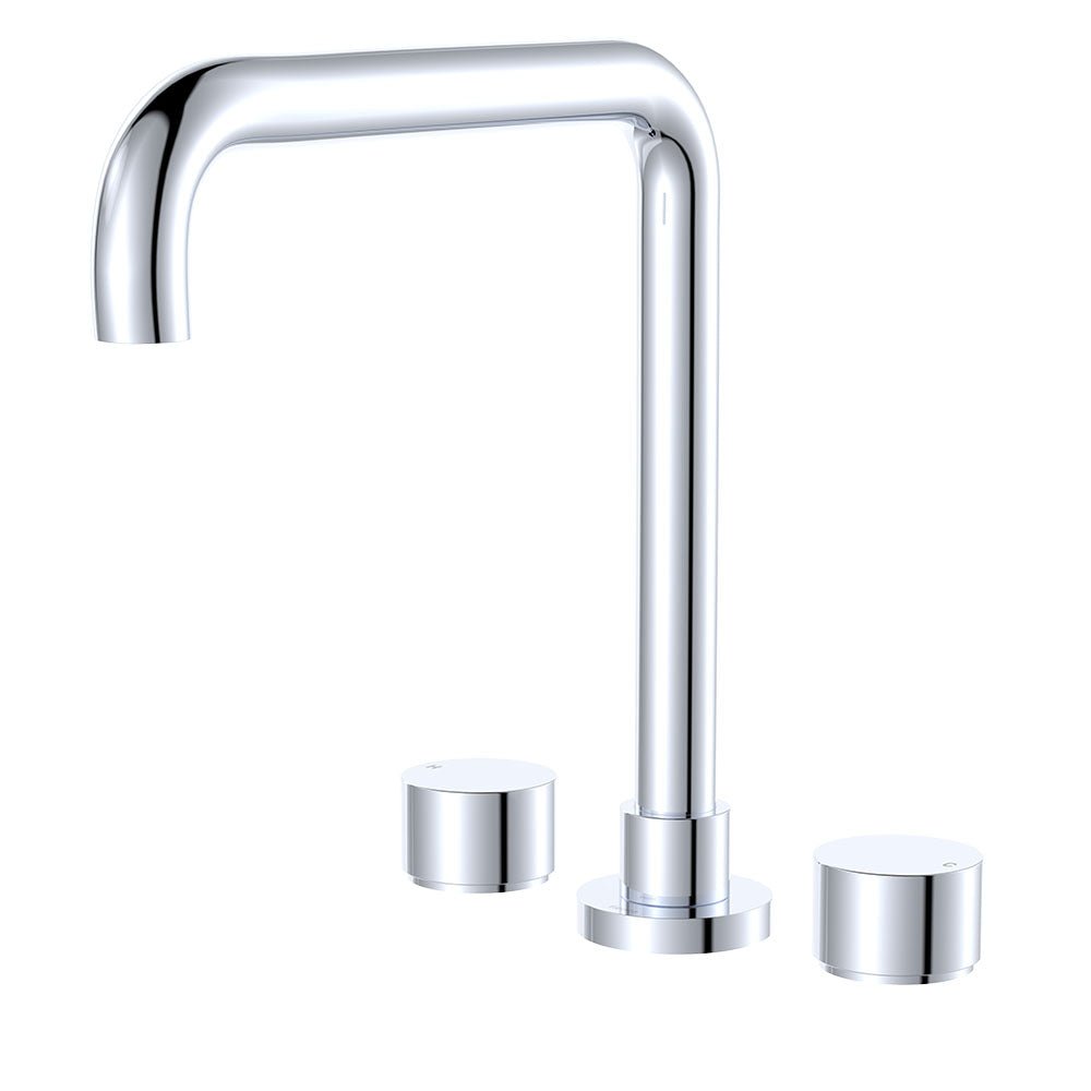 Kaya Squareline Hob Set, Round Taps, Chrome