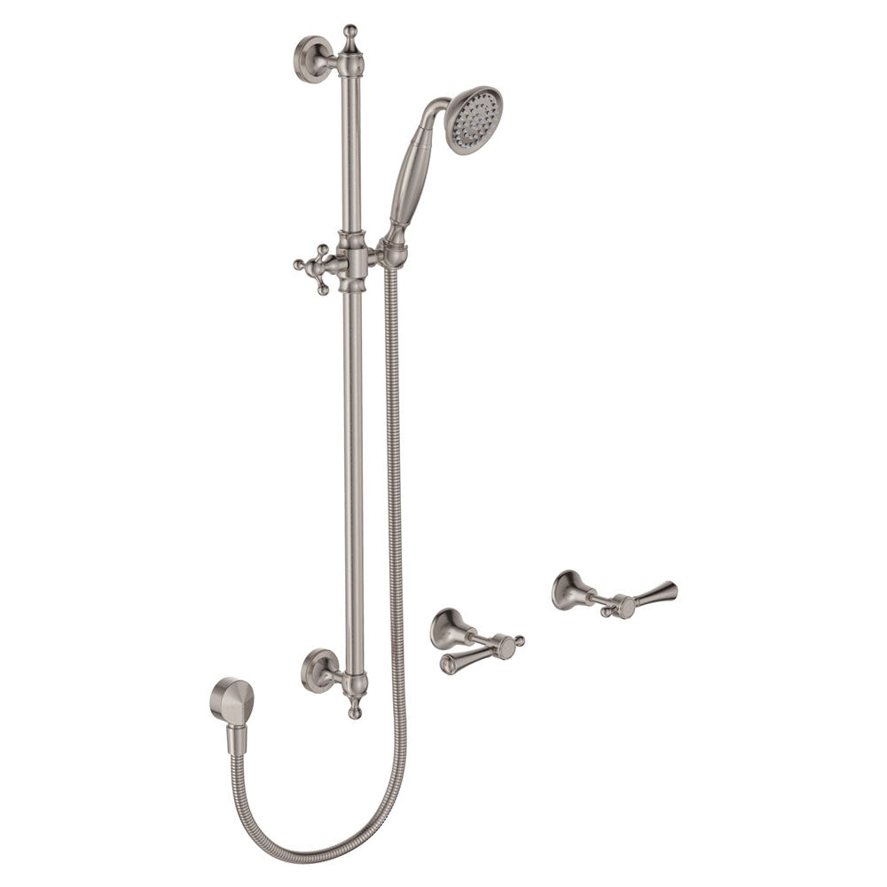 Lillian Lever Rail Shower Set, Brushed Nickel