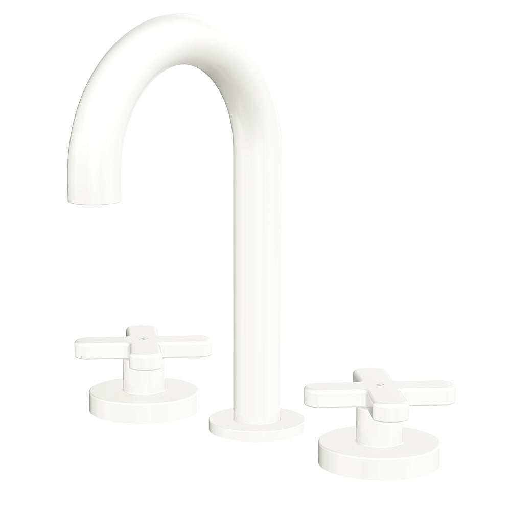 Kaya Round Hob Set, Cross Taps, Matte White