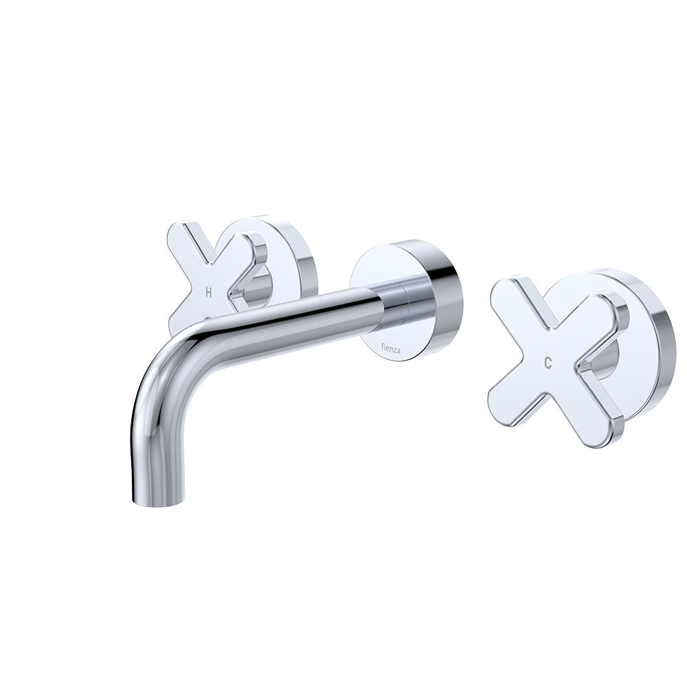 Kaya Wall Set, Cross Taps, 130mm, Chrome 