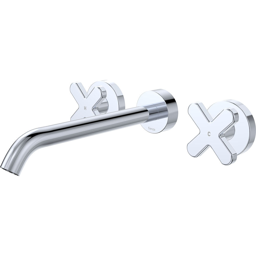 Kaya Wall Set, Cross Taps, 220mm, Chrome 