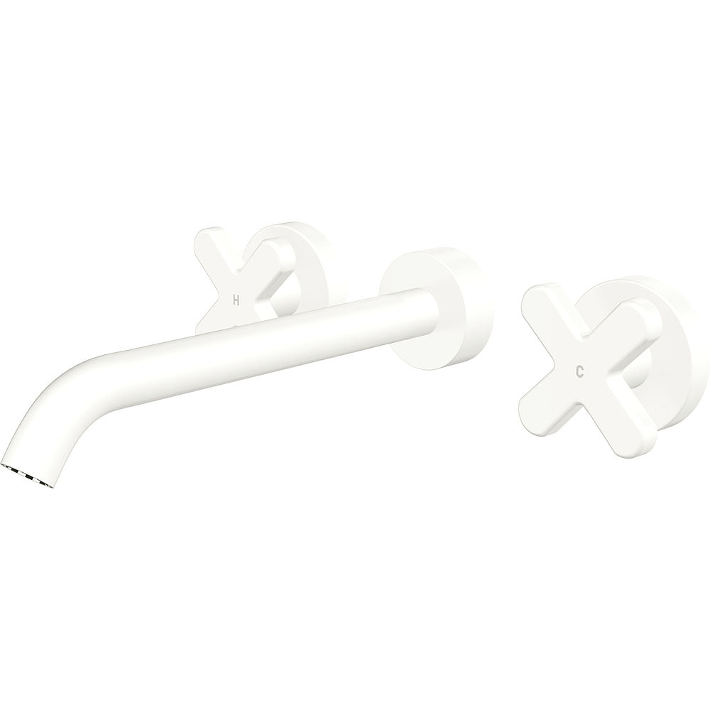 Kaya Wall Set, Cross Taps, 220mm, Matte White 