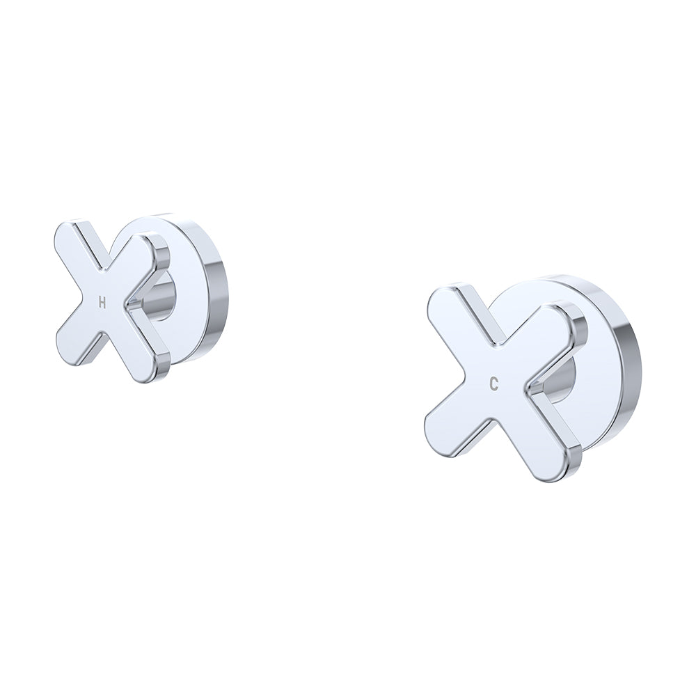 Kaya Cross Wall Taps, Chrome