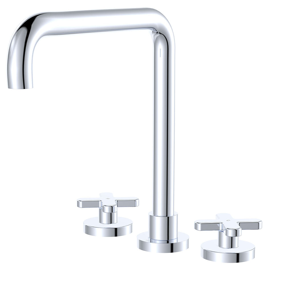 Kaya Squareline Hob Set, Cross Taps, Chrome