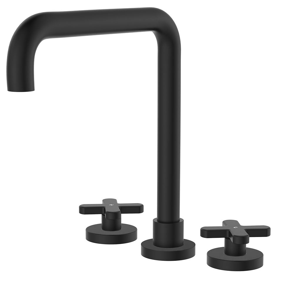 Kaya Squareline Hob Set, Cross Taps, Matte Black