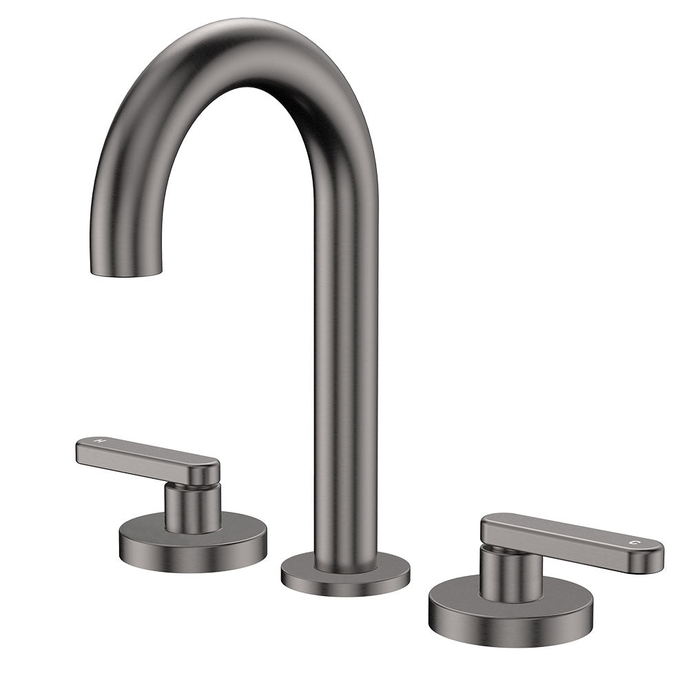 Kaya Round Hob Set, Lever Taps, Gun Metal