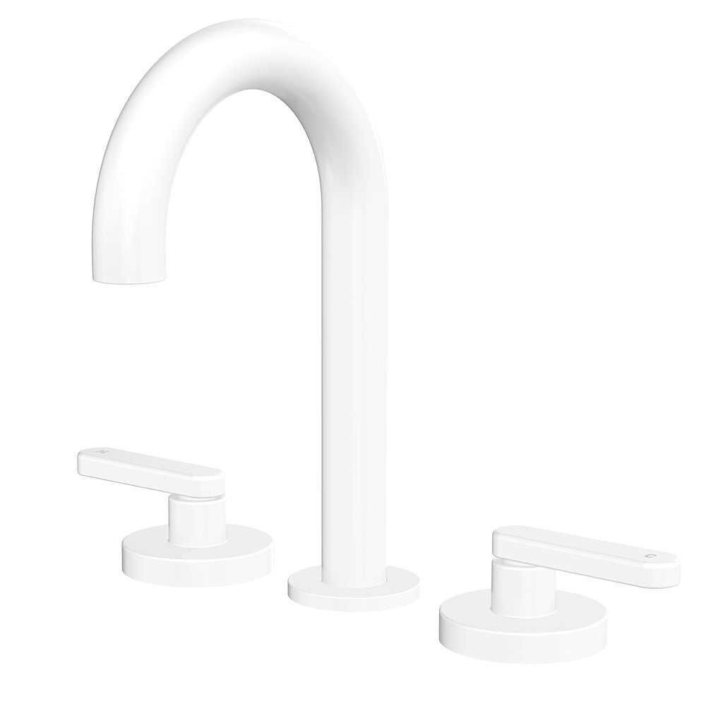 Kaya Round Hob Set, Lever Taps, Matte White