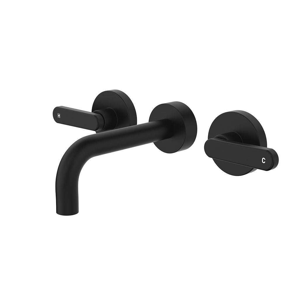 Kaya Wall Set, Lever Taps, 130mm, Matte Black