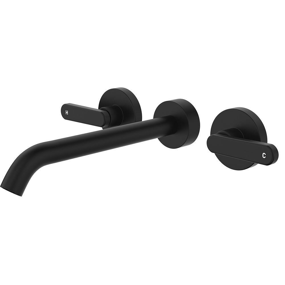Kaya Wall Set, Lever Taps, 220mm, Matte Black