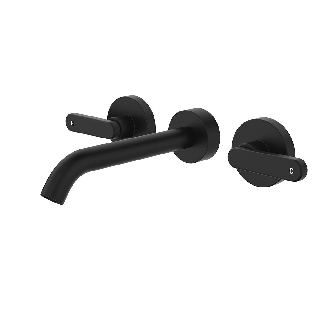 Kaya Wall Set, Lever Taps, 180mm, Matte Black