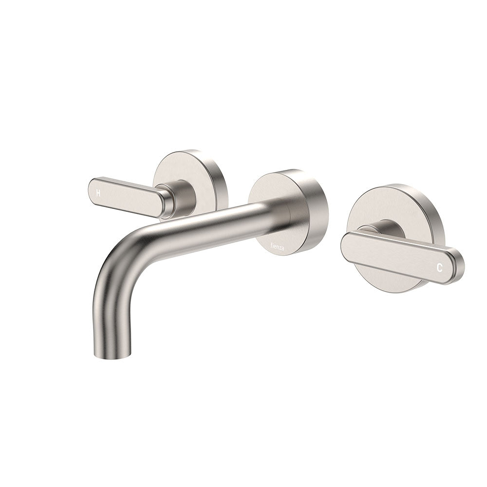 Kaya Wall Set, Lever Taps, 130mm, Brushed Nickel