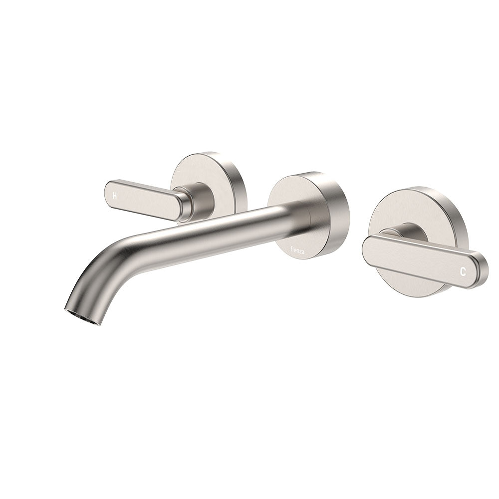 Kaya Wall Set, Lever Taps, 180mm, Brushed Nickel