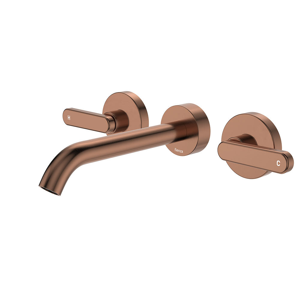 Kaya Wall Set, Lever Taps, 180mm, Brushed Copper