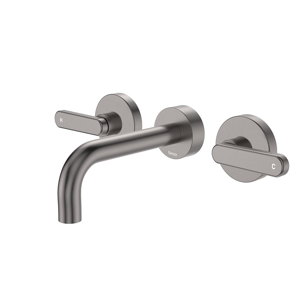 Kaya Wall Set, Lever Taps, 130mm, Gun Metal