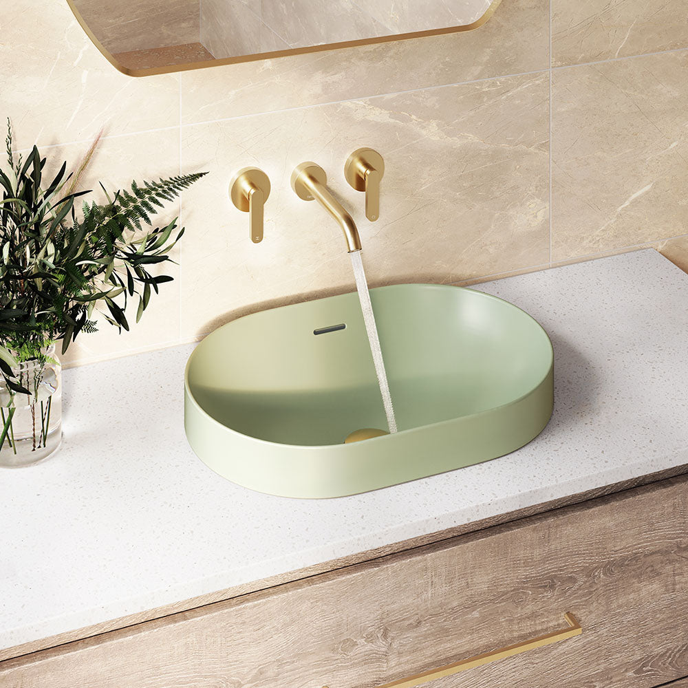 Kaya Wall Set, Lever Taps, 180mm, Urban Brass
