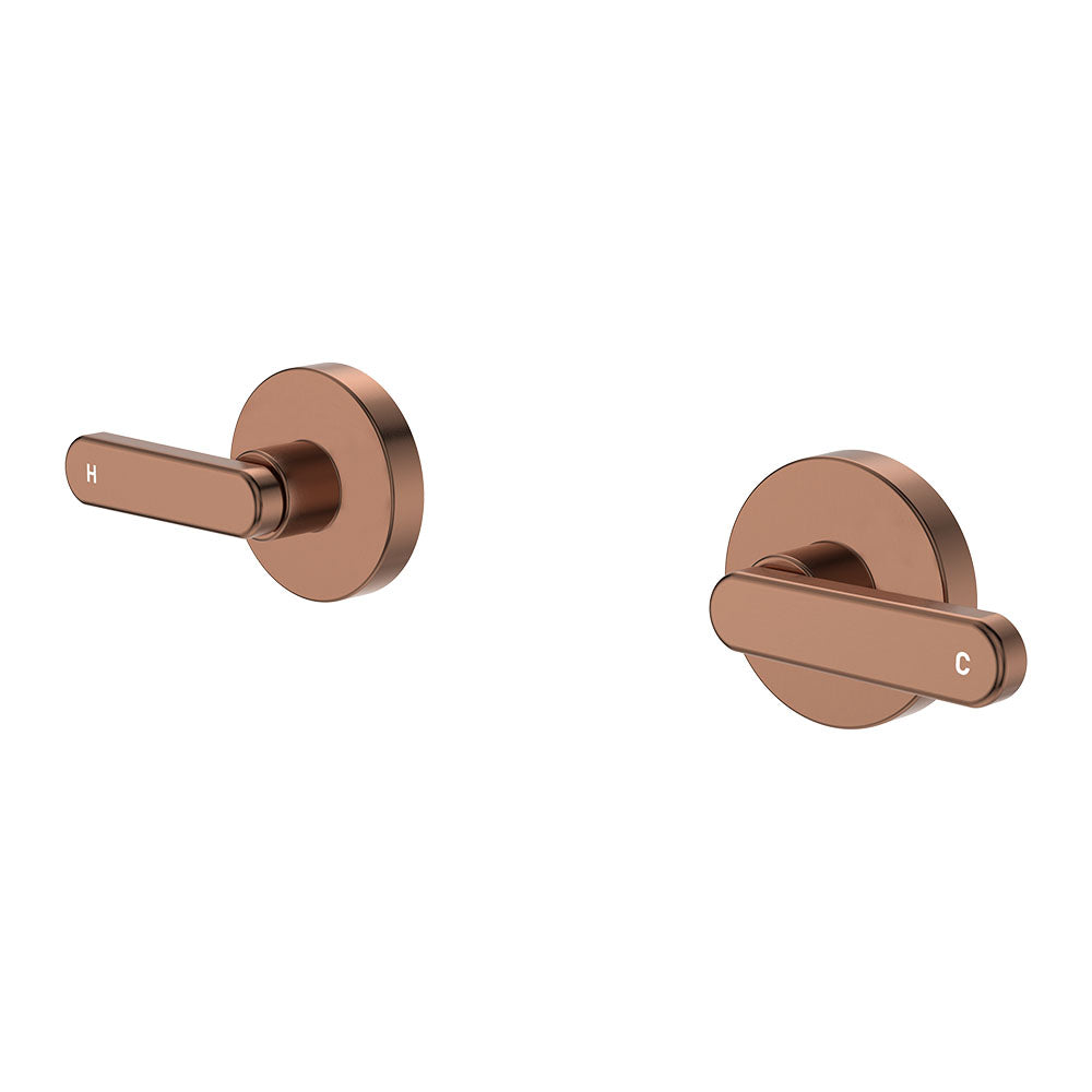 Kaya Lever Wall Taps, Brushed Copper