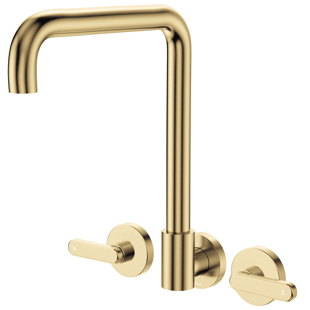 Kaya Squareline Wall Set, Lever Taps, Urban Brass