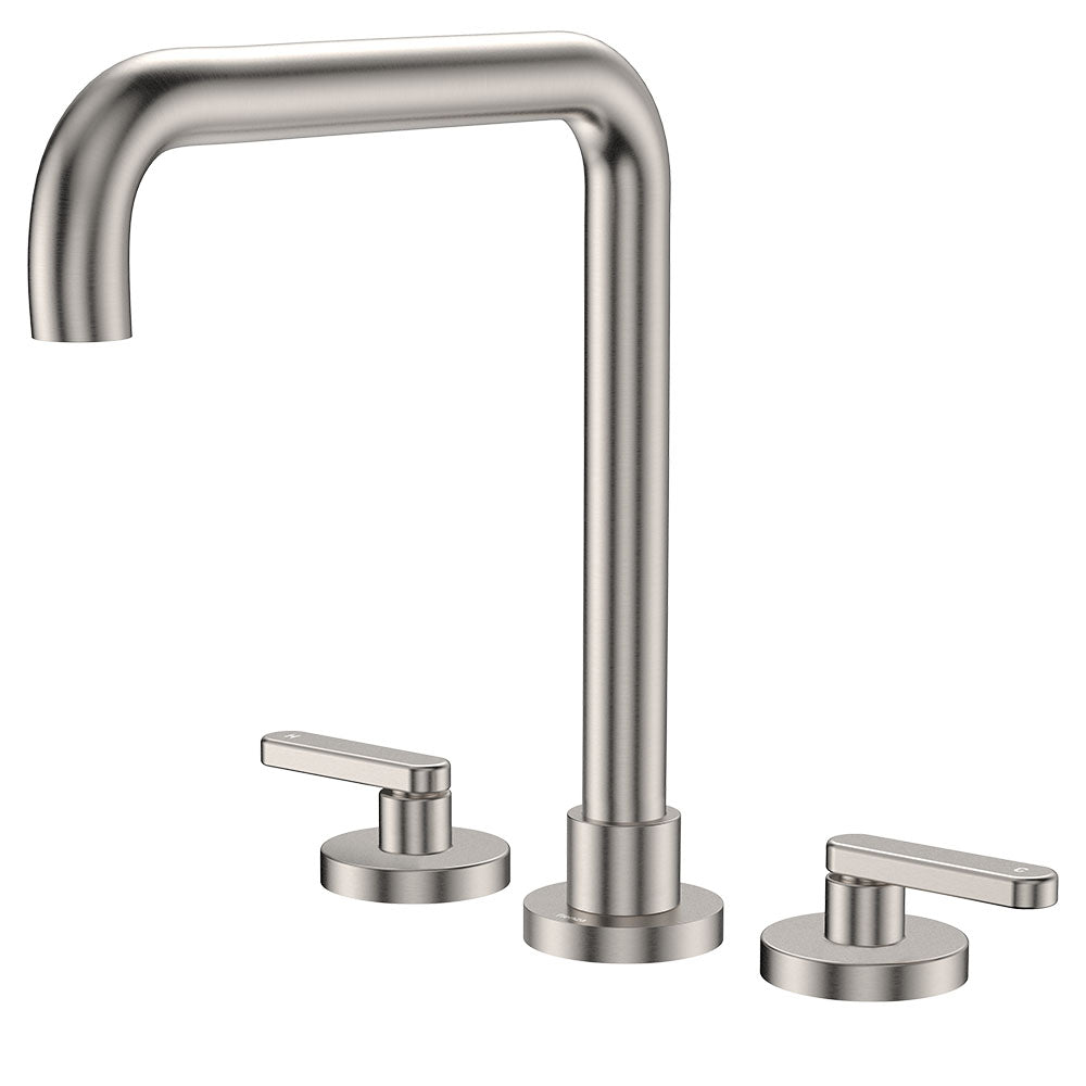 Kaya Squareline Hob Set, Lever Taps, Brushed Nickel