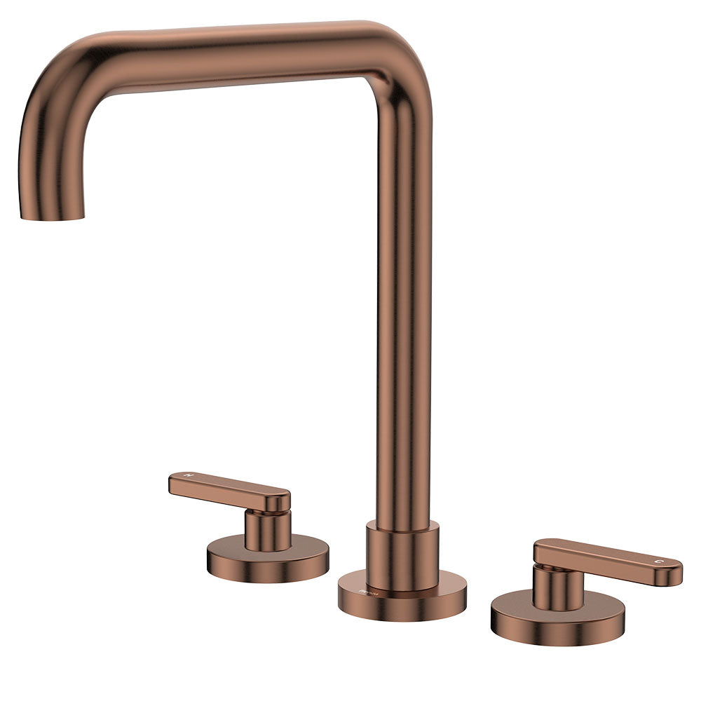 Kaya Squareline Hob Set, Lever Taps, Brushed Copper