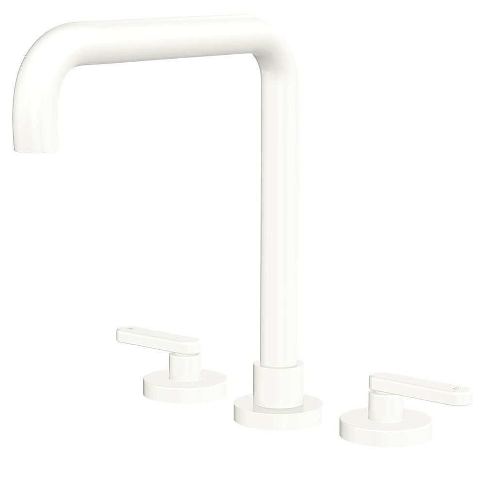 Kaya Squareline Hob Set, Lever Taps, Matte White