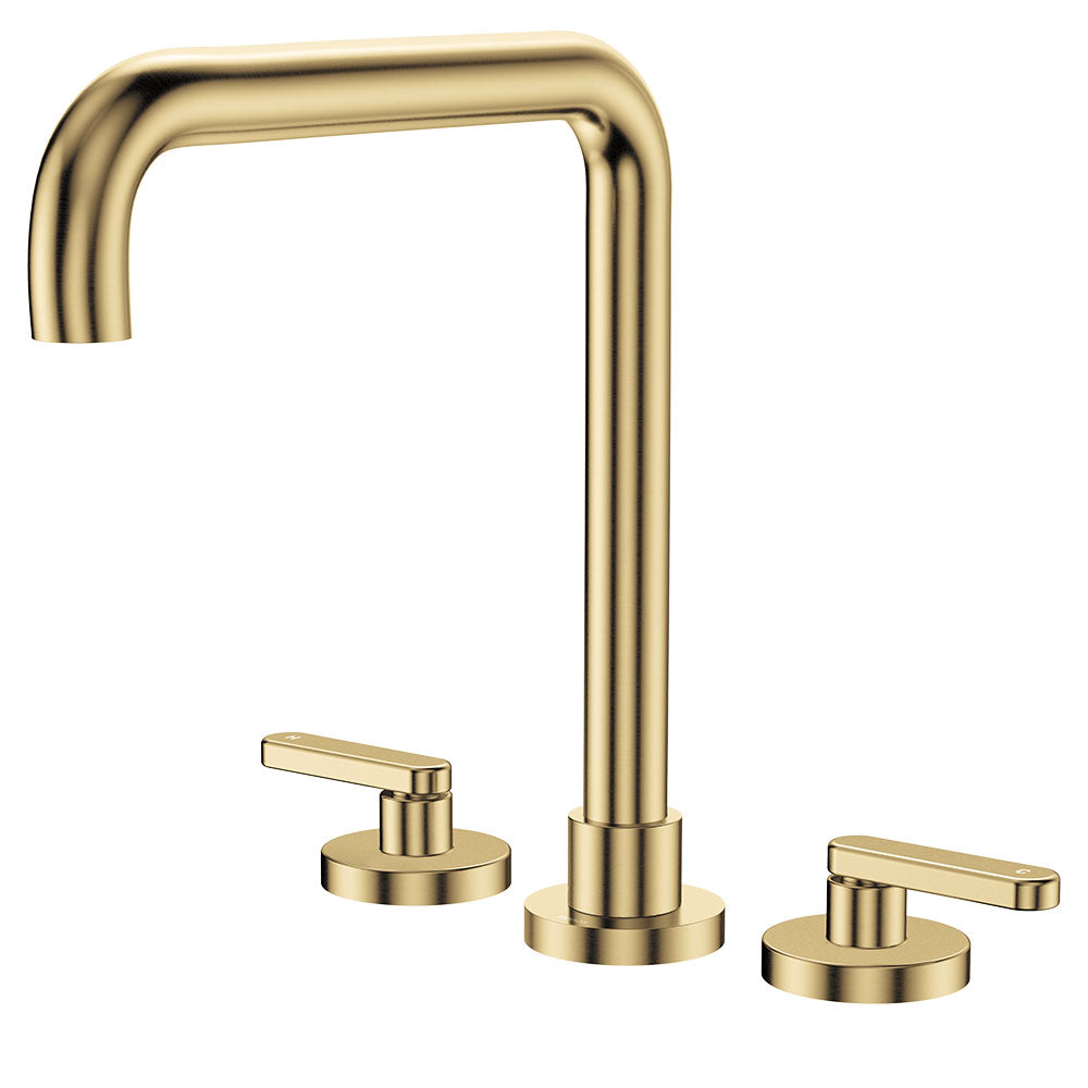 Kaya Squareline Hob Set, Lever Taps, Urban Brass