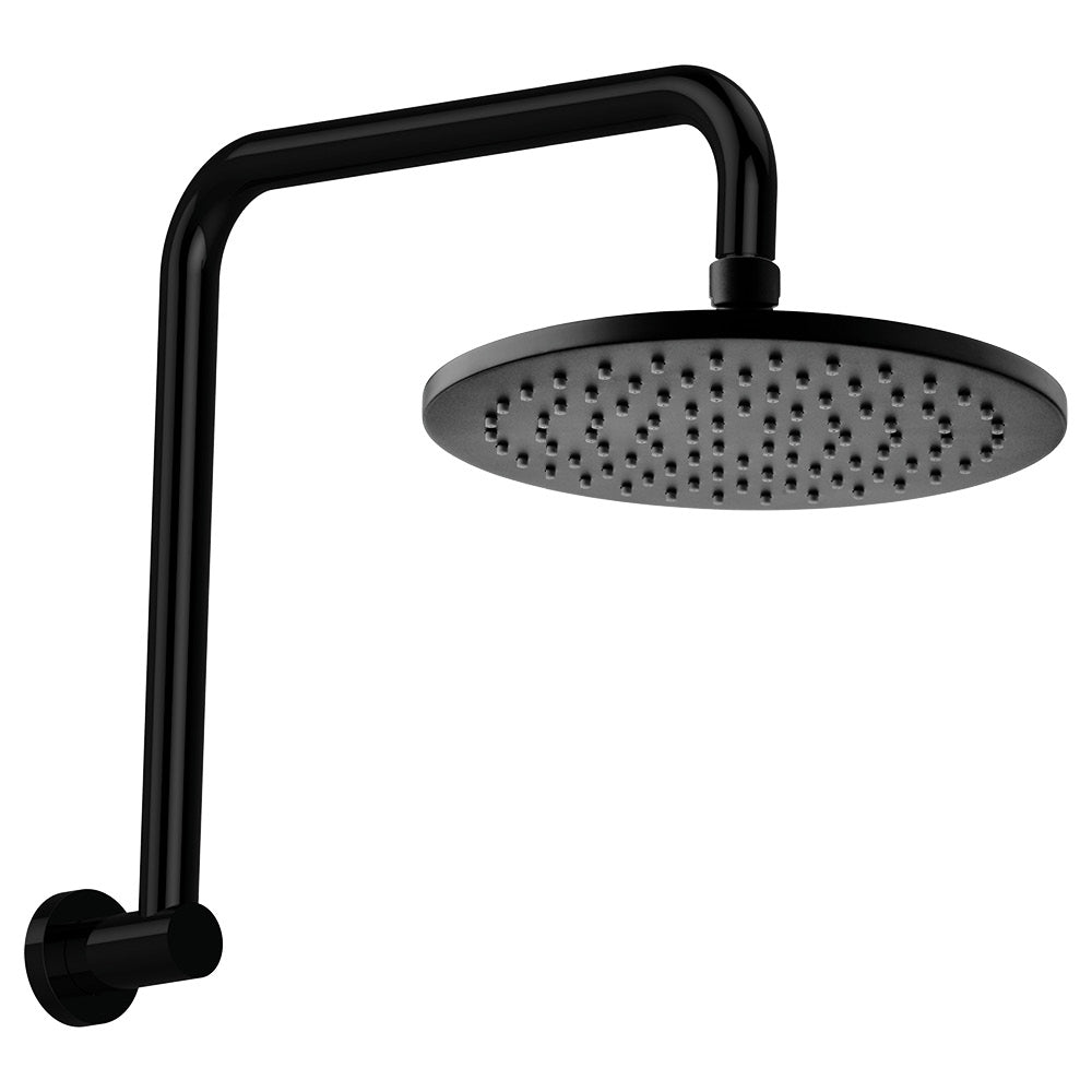 Hustle Round Gooseneck Shower Arm Set, Matte Black