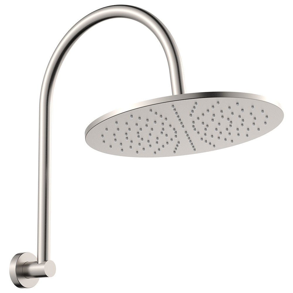 Empire Slim Curved Shower Arm Set, Brushed Nickel