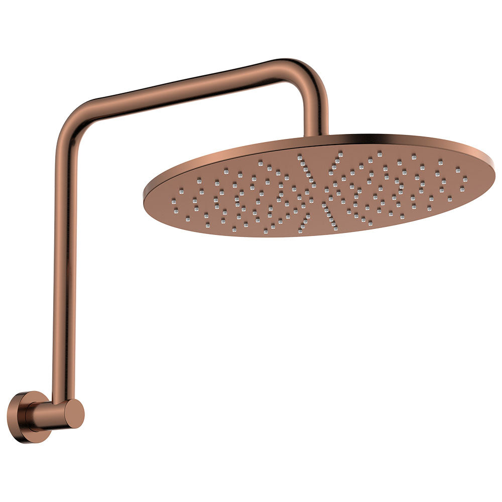 Empire Slim Gooseneck Shower Arm Set, Brushed Copper