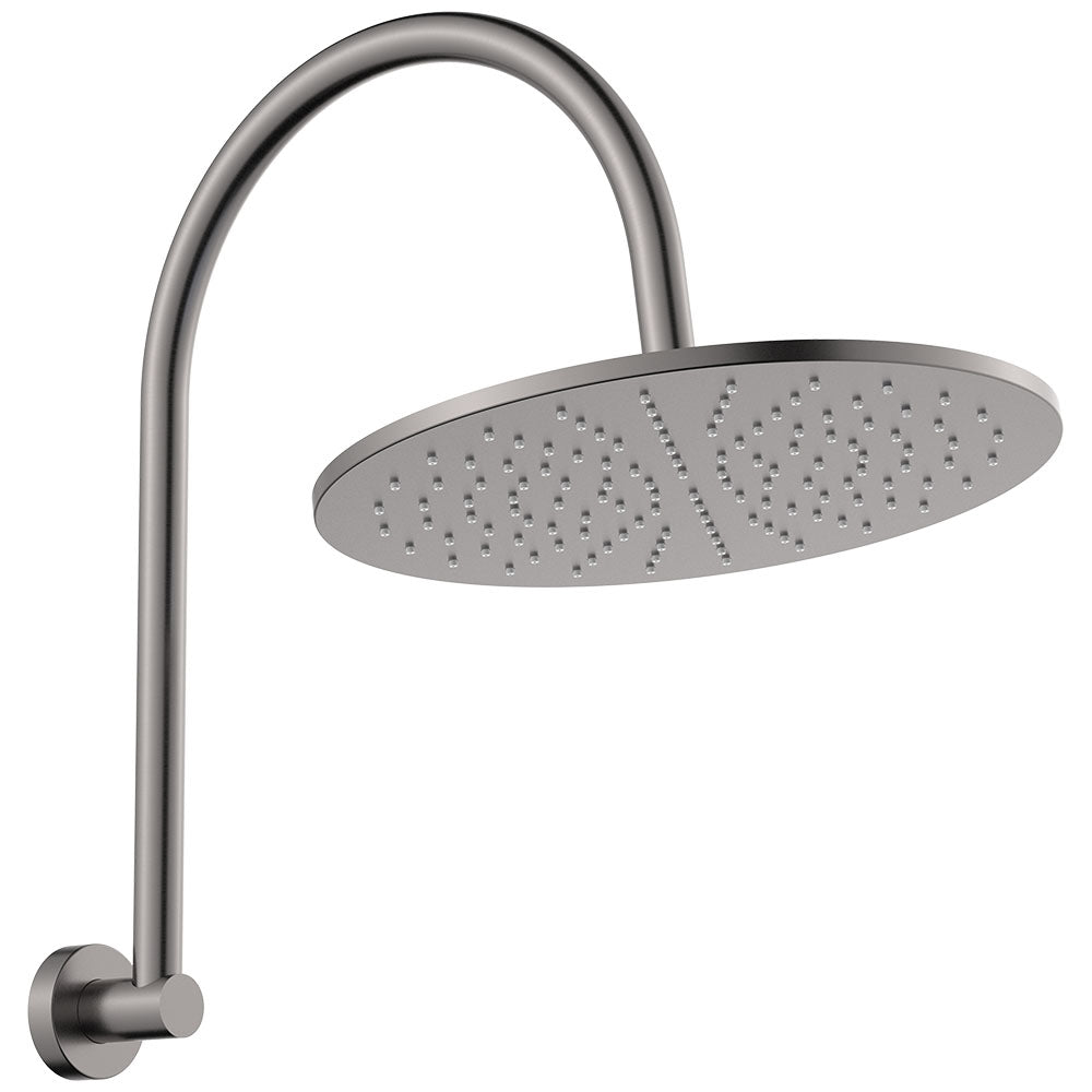 Empire Slim Curved Shower Arm Set, Gun Metal