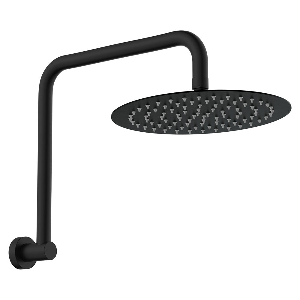 Kaya Gooseneck Shower Arm Set, Matte Black