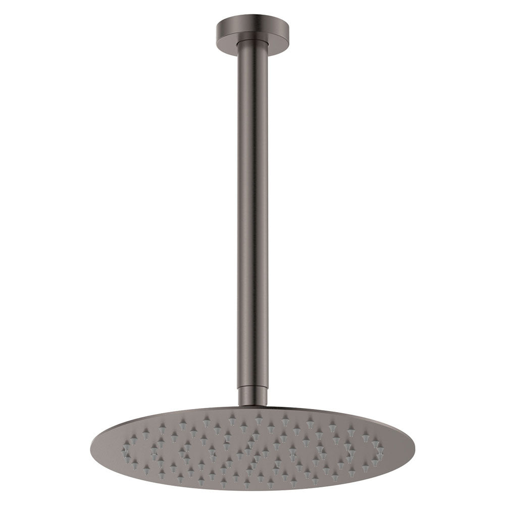 Kaya Ceiling Shower 250mm Head, 350mm Drop, Gun Metal