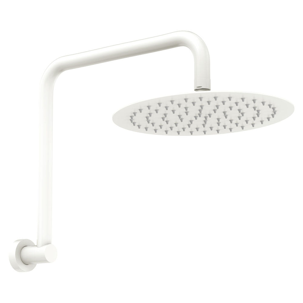 Kaya Gooseneck Shower Arm Set, Matte White