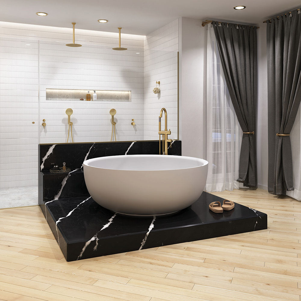 Kaya Shower Head, 250mm, Urban Brass