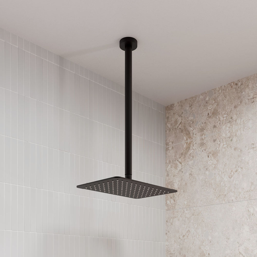 Koko Rectangular Shower Head, Matte Black