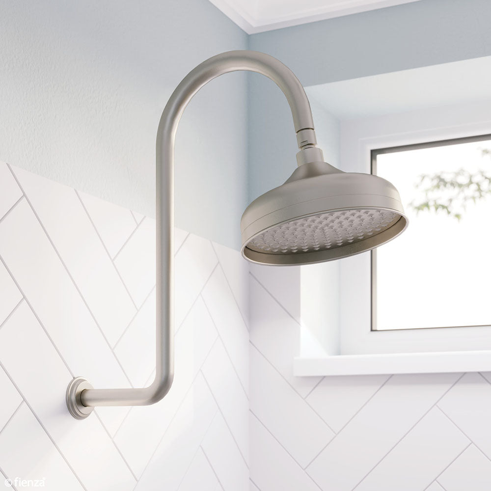 Lillian Wall Arm Shower Set, Brushed Nickel