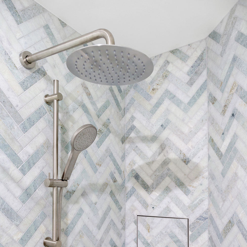 Kaya Shower Arm, Brushed Nickel