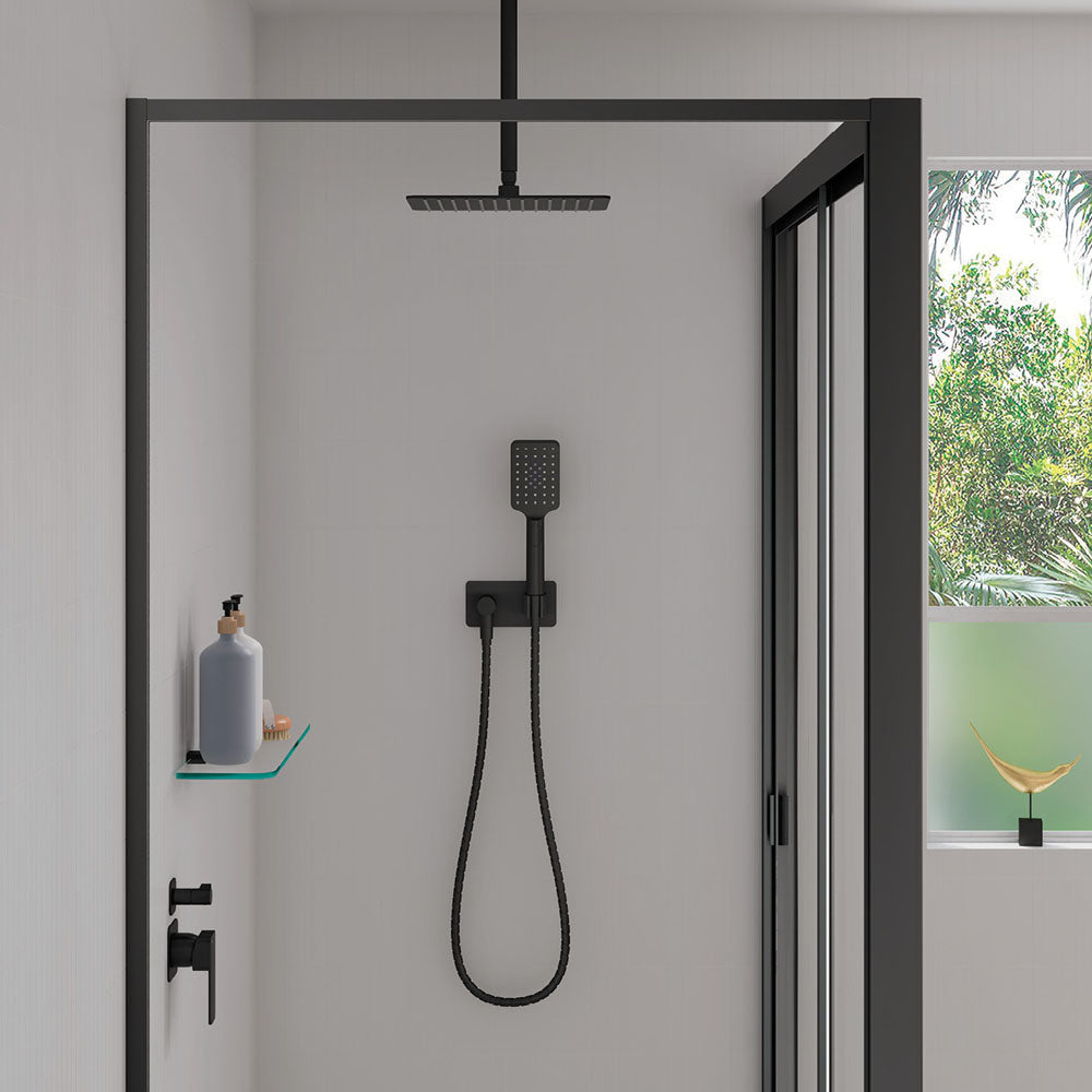 Tono Hand Shower, Rectangular Plate, Matte Black