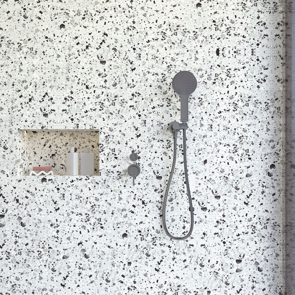 Kaya Hand Shower, Round Plate, Gun Metal