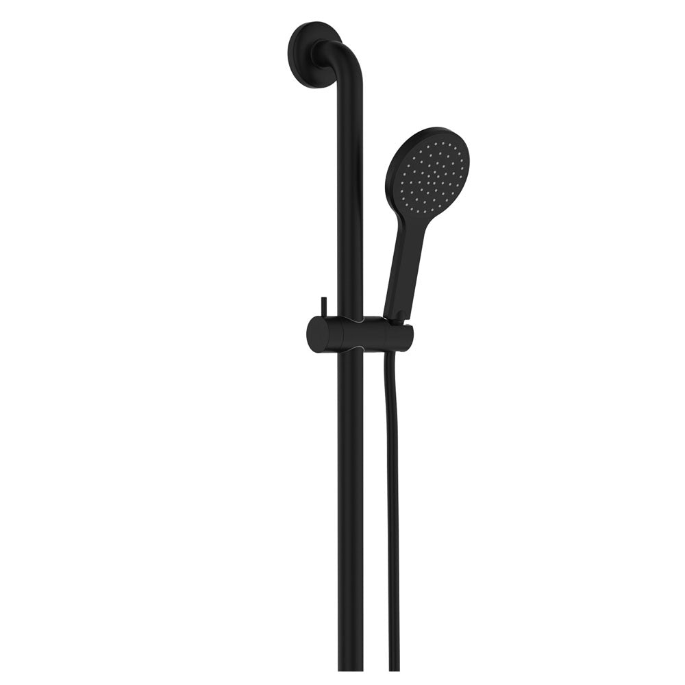 Hustle Care Matte Black Inverted T Rail Shower, Left-Hand