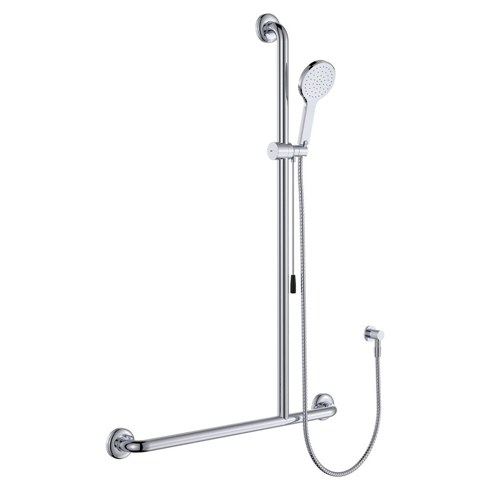 Luciana Care Inverted T Rail Showerwith Push/Pull Slider, Right-Hand