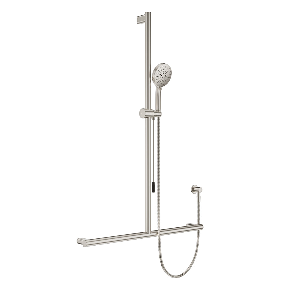 Care Inverted T Rail Shower with Push/Pull Slider, Brushed Nickel