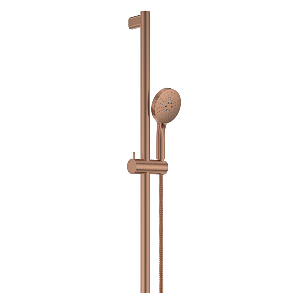 Care Inverted T Rail Shower, Brushed Copper
