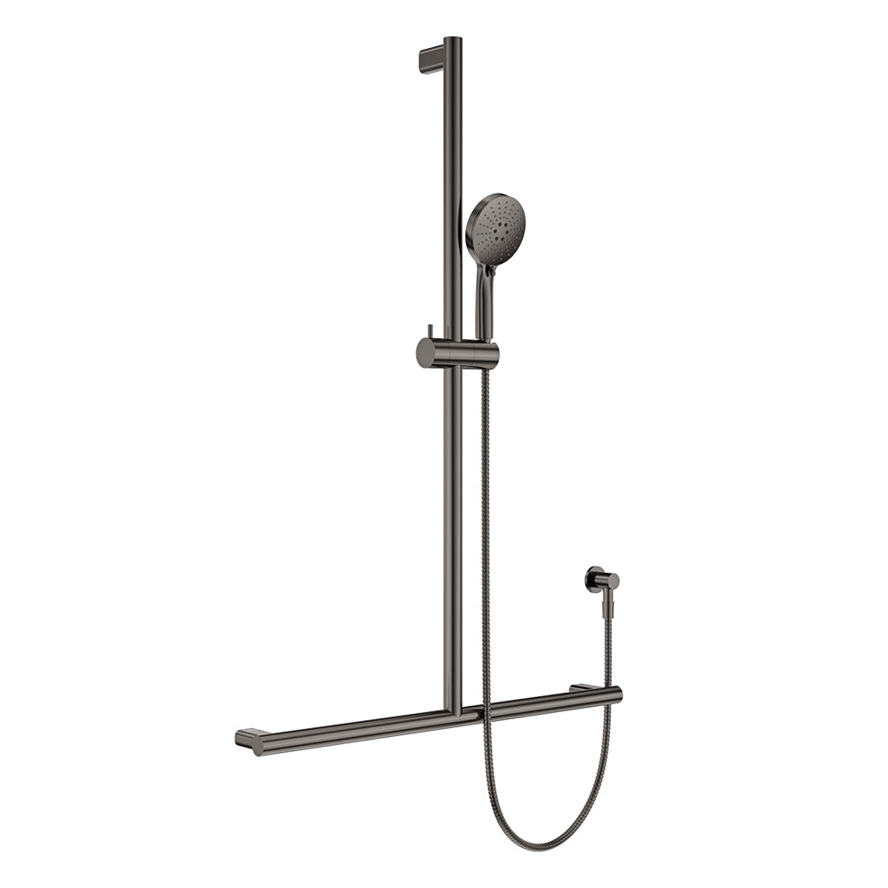 Care Inverted T Rail Shower, Gun Metal