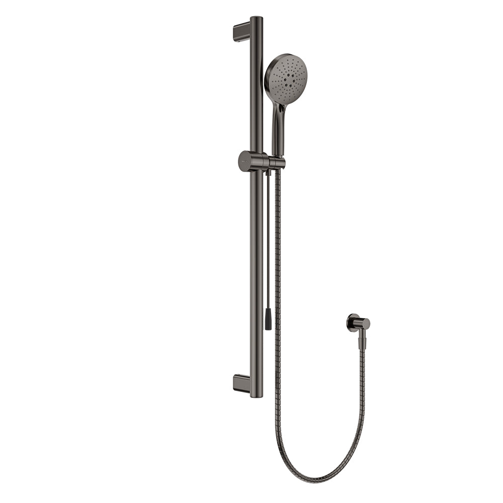 Care Rail Shower with Push/Pull Slider, Gun Metal