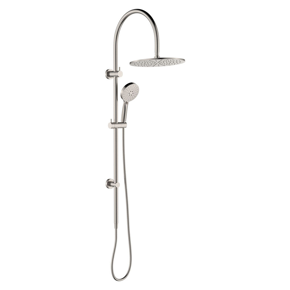Empire Slim Curved Twin Shower, Brushed Nickel