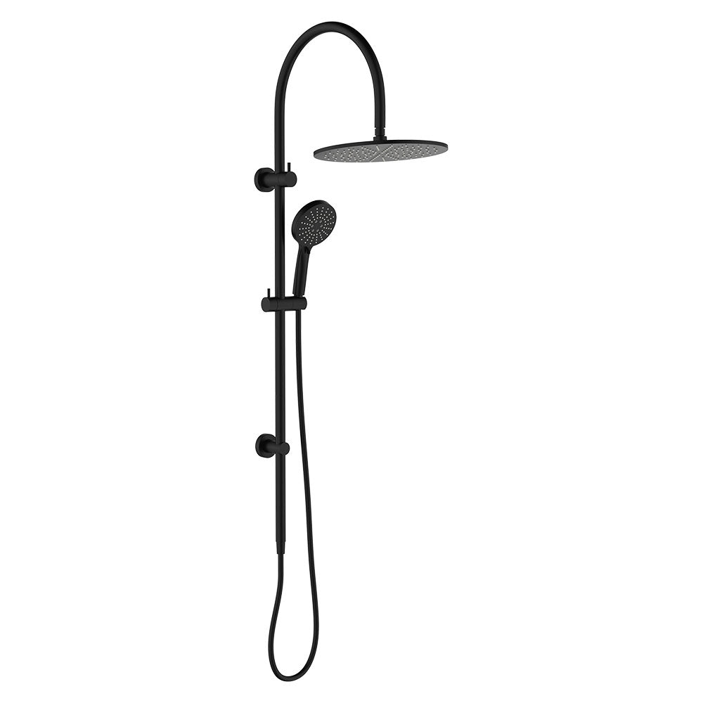 Empire Slim Curved Twin Shower, Matte Black