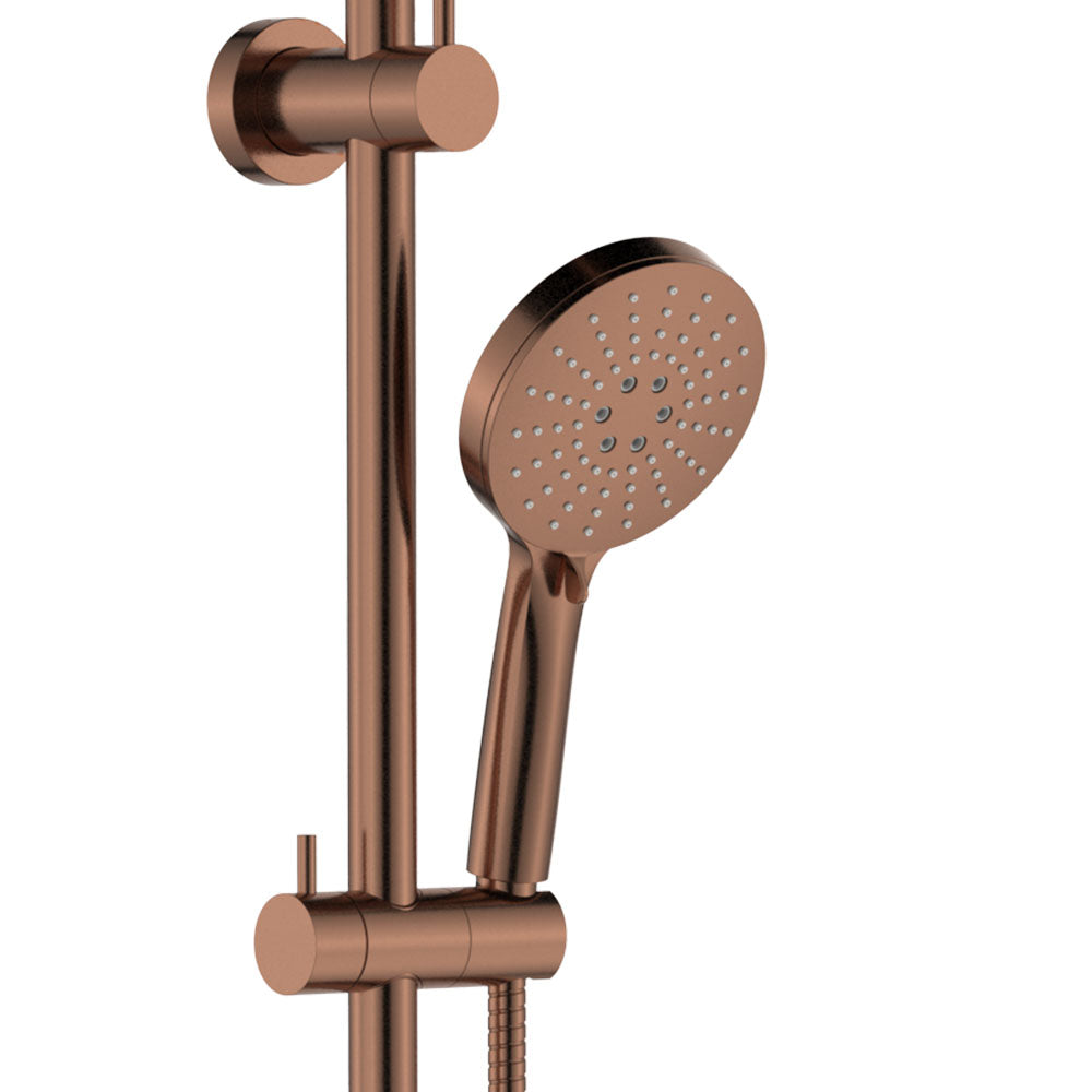 Empire Slim Curved Twin Shower, Brushed Copper