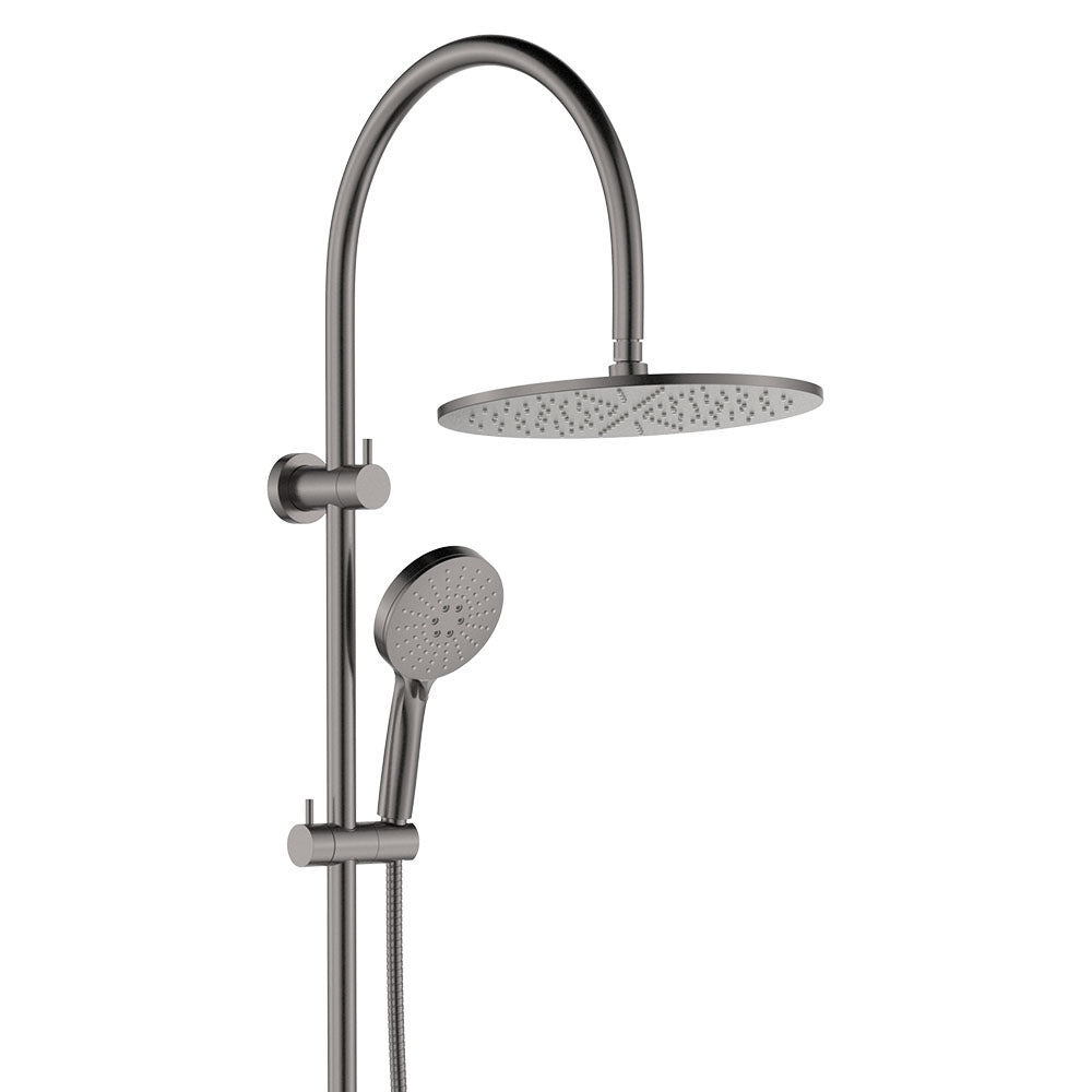 Empire Slim Curved Twin Shower, Gun Metal